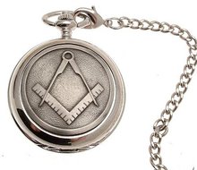 uAEW Pocket - Solid pewter fronted mechanical skeleton pocket - Masonic design 37 