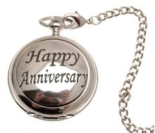 uAEW Pocket - Solid pewter fronted quartz pocket - Happy Anniversary design 54 