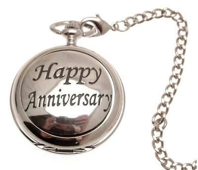 uAEW Pocket - Solid pewter fronted quartz pocket - Happy Anniversary design 54 