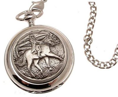 uAEW Pocket - Solid pewter fronted quartz pocket - Horse riding design 31 