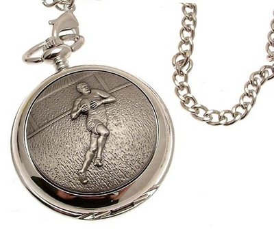 uAEW Solid pewter fronted quartz pocket - Rugby design 26 