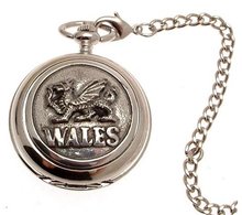 uAEW Solid pewter fronted quartz pocket - Wales Dragon design 14 