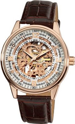 Akribos XXIV AK410RG 'Saturnos' Skeleton Automatic Gold Round