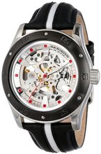 Akribos XXIV AK476BK Premier Skeleton Automatic Retro Leather Strap