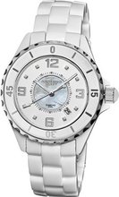 Akribos XXIV AK484WT-N Ceramic Quartz Date Diamond