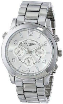 Akribos XXIV AK648SS Ultimate Swiss Multifunction Silver-Tone Bracelet