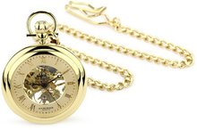 Akribos XXIV AKR453YG Mechanical Skeleton Gold-Tone Pocket