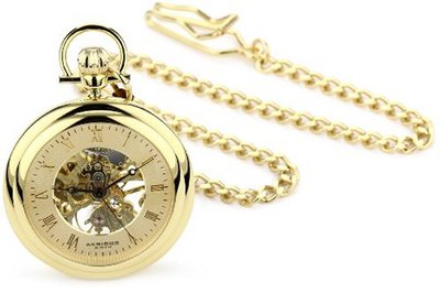 Akribos XXIV AKR453YG Mechanical Skeleton Gold-Tone Pocket