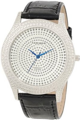Akribos XXIV AKR463SS Brillianaire Diamond Silver Brilliance Swiss Quartz Strap
