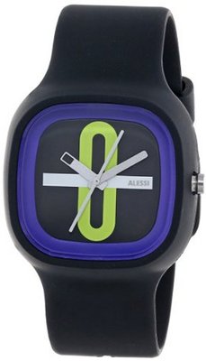 Alessi AL10020 Kaj Polyurethane Black with Decoration Green Designed by Karim Rashid