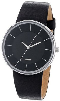 Alessi AL8004 Luna Leather and Case in Steel Black Designed by Alessandro dini