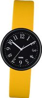 Alessi Quartz with Black Dial Analogue Display and Yellow Leather Bracelet AL6100