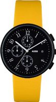 Alessi Quartz with Black Dial Chronograph Display and Yellow Leather Bracelet AL6400