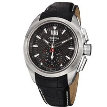 Alpina Nightlife Club Chrono Black Leather Strap AL-353B4RC6