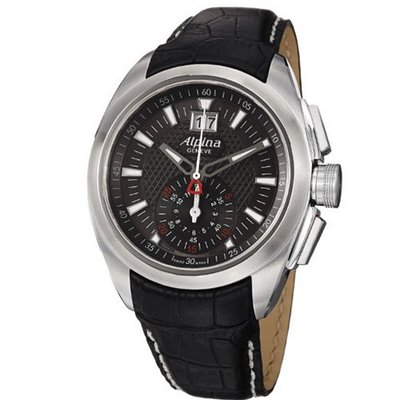 Alpina Nightlife Club Chrono Black Leather Strap AL-353B4RC6