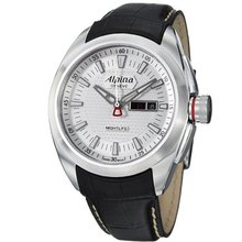 Alpina Nightlife Club Day Date Black Leather Strap AL-242S4RC6