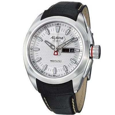 Alpina Nightlife Club Day Date Black Leather Strap AL-242S4RC6