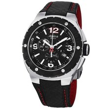 Alpina Racing Chrono Sebring Black Carbon-like Leather Strap Chronograph AL-352LBR5AR6