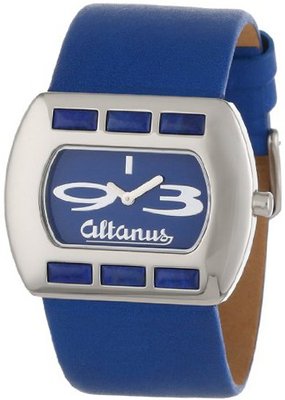 Altanus Geneve 16078B-05 Chic Horizontal Stainless Steel Quartz Blue Napa Leather Decorated Lapis Stones