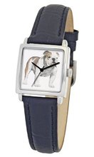 American Kennel Club D1746S010 Bulldog Silver-Tone Black Leather