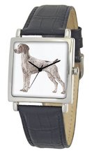 American Kennel Club D1779S015 German Shorthaired Pointer Silver-Tone Black Leather