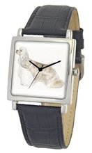 American Kennel Club D1784S015 Cocker Spaniel Silver-Tone Black Leather