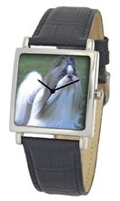 American Kennel Club D1823S015 Shih Tzu Silver-Tone Black Leather