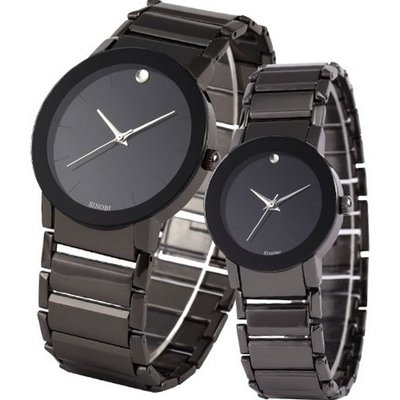 AMPM 2 Pcs es For Couple Lovers Lady  Black Quartz Wrist MIXSNB001