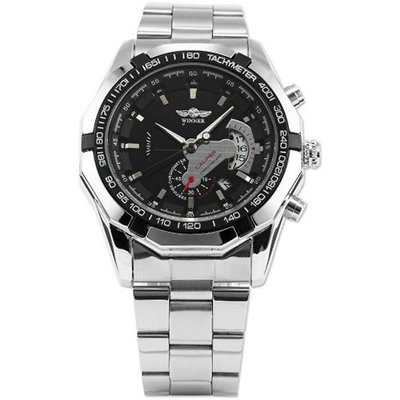 AMPM24  Automatic Mechanical Analog Date Display Stainless Sport Wrist PMW103