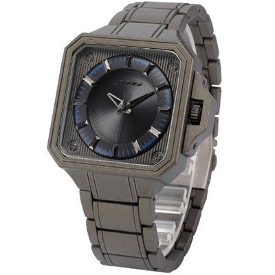 AMPM24 Black Square Dial Military Quartz Analog Stainless Steel Sport Wrist SNB077