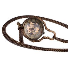 AMPM24 Brass Ball Glass Ring Skeleton Mechanical Pocket Chain WK892