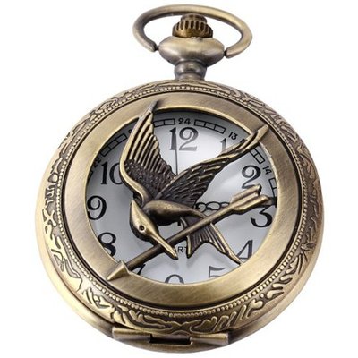 AMPM24 Bronze  Carved Skeleton Antique Pendant Pocket Quartz WPK108