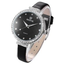 AMPM24 Fashion Bling Crystal Lady  Girl Slim Leather Band Quartz Wrist WK1126