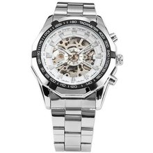 AMPM24 Fashion Stainless Steel Skeleton White Automatic Mechanical Wrist PMW102
