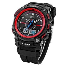 AMPM24 Oshen LCD Digital Dual Time Date Alarm Chronograph Sport Quartz OHS052