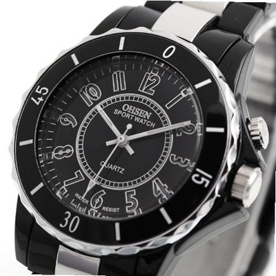 AMPM24 Oshen Multi-Color Led Backlight Lady  Digital Sport Black Quartz OHS002