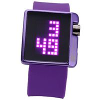 AMPM24 Purple LED Digital Lady  Mirror Date Year Jelly Silicone Sport Wrist LED070