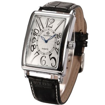 AMPM24 Silver Stainless Steel Case Analog White Dial Leather Dress Quartz ORK179