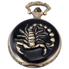 AMPM24 Toxic Centipede Pattern Vintage Copper Pendant Quartz Pocket Fob WPK112