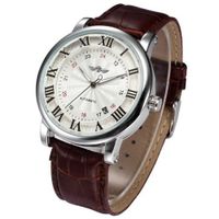 AMPM24 White Dial Automatic Mechanical Date Brown Leather Wrist PMW099