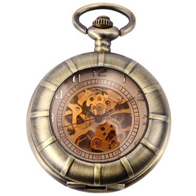 Antique Steampunk Vetro Pendant FOB Chain Classic Mechanical Pocket WPK118