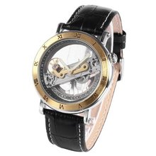 uAMPM24 Gold Tone Steampunk Transparent Skeleton Automatic Mechanical Sport PMW167 