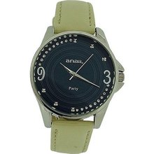 Anaii Pink 'Party' Crystal Set Navy Dial Cream Patent PU Strap Ladies AP603