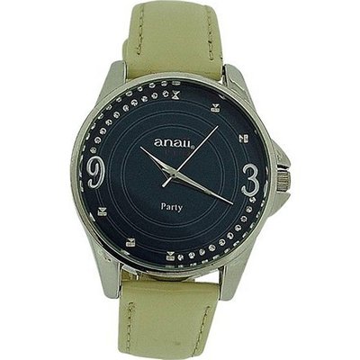 Anaii Pink 'Party' Crystal Set Navy Dial Cream Patent PU Strap Ladies AP603