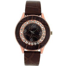 Anaii Pink Patent Finish Brown Strap Ladies Fashion AP522