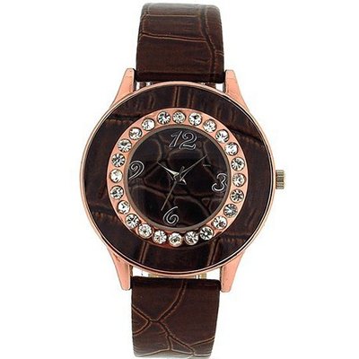 Anaii Pink Patent Finish Brown Strap Ladies Fashion AP522
