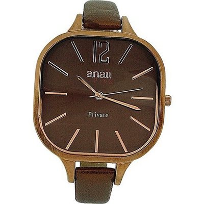 Anaii Pink 'Private' Rose Gold Tone Bronze Narrow PU Strap Ladies AP634