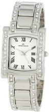 Anne Klein 10-7127SVSV Stainless Steel Swarovski Crystal-Accented