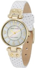 Anne Klein 10/9888MPWT Gold-Tone White Leather Strap