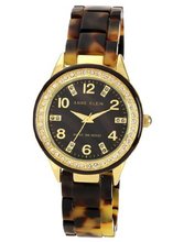 Anne Klein 10/9956BMTO Swarovski Crystal Accented Gold-Tone Tortoise Resin